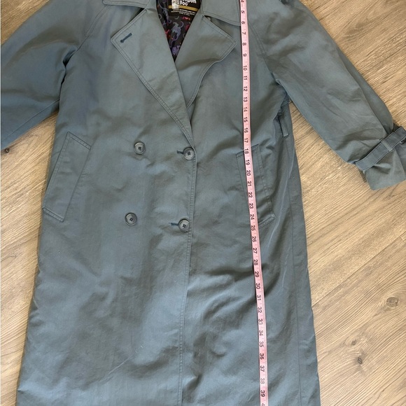 VTG London Fog 6P Blue Double Breasted Trench Coat Detachable Lining Thinsulate - Picture 10 of 16